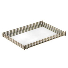 Imagem de BANDEJA WIRE DECORATIVA 30 X 40 CM COR CHAMPAGNE - Haredecor Ind E Com De Utilidades Ltda