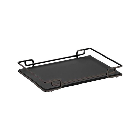 Imagem BANDEJA LUANA DECORATIVA 30 X 40 CM PRETO MATTE TAMPO COURÍSSIMO PRETO
