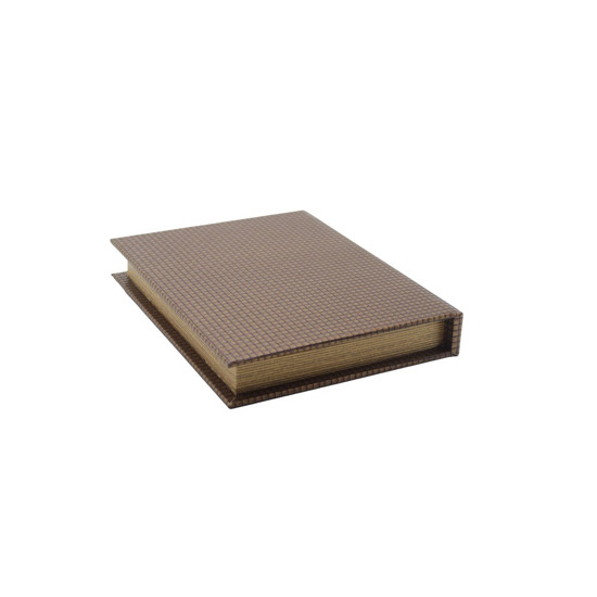 Imagem CAIXA DECORATIVA EM FORMATO DE LIVRO EM MDF DET PU 21X26X4CM COR BRONZE - ENTRE CASA