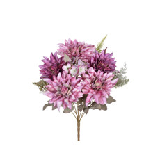 Imagem de BUQUÊ DECORATIVO DE DÁLIA COR MALVA EM PLÁSTICO MOLDÁVEL 45X16CM - GRILLO - Grillo Ltda
