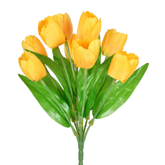 Imagem BUQUÊ DECORATIVO DE TULIPAS AMARELAS EM PLÁSTICO MOLDÁVEL 31X22 CM - GRILLO