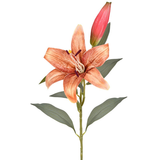 Imagem HASTE DECORATIVA DE LÍRIO TIGRE CAFÉ EM PLÁSTICO MOLDÁVEL 82X16CM - GRILLO