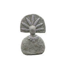 Imagem de ESCULTURA DECORATIVA INDIGENA 6 POTIRA COR BRANCO 12X4,5X19CM  - Glass Ware Industria E Comercio Eireli
