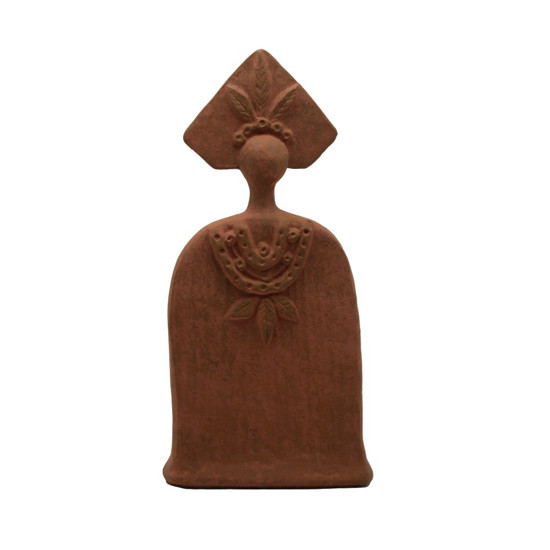 Imagem ESCULTIURA DECORATIVA INDIGENA 4 AMANA COR TERRACOTA 14,5X5X30CM 