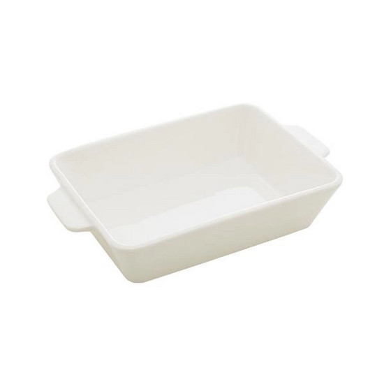 Imagem REFRATÁRIO DE PORCELANA BRANCA COM ALÇA BASIC COR BRANCO 23,5X14,5X5CM 
