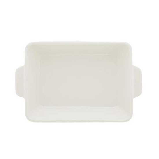 Imagem REFRATÁRIO DE PORCELANA BRANCA COM ALÇA BASIC COR BRANCO 23,5X14,5X5CM 
