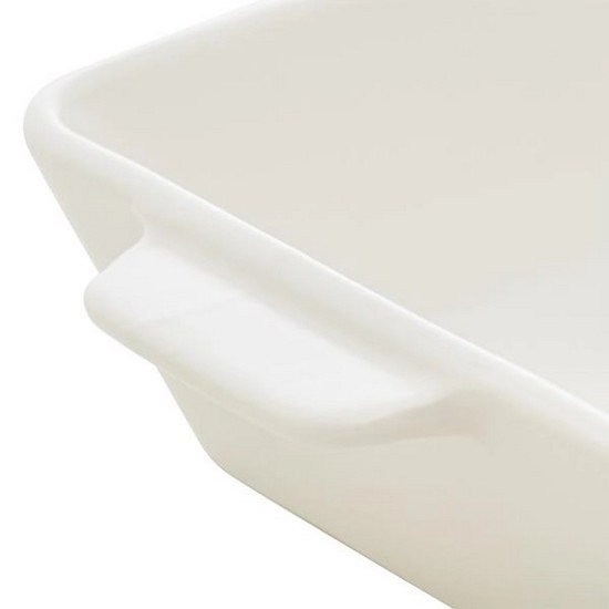Imagem PRATO PARA SOBREMESA DE PORCELANA COM ALÇA COR BRANCO 28X16,5X5CM 