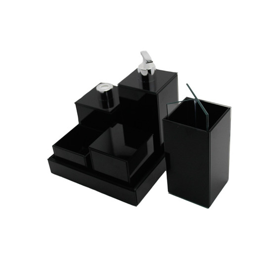 Imagem KIT CLEAN COM 5 PEÇAS NA COR PRETO PARA BANHEIRO 