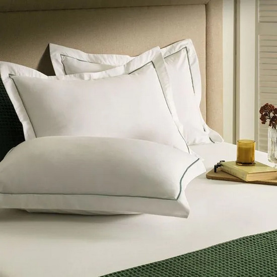 Imagem JOGO DE CAMA 3 PEÇAS LENÇOL KING COM ELÁSTICO E FRONHAS 100% ALGODÃO DUTRA BRANCO/VERDE