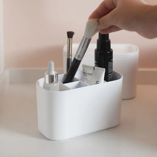 Imagem ORGANIZADOR  COM DIVISORIAS BOLD COR BRANCO FECHADO 16,8X8,4X9,8CM