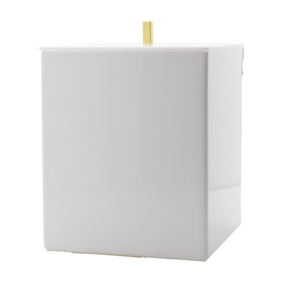Imagem LIXEIRA UNO COR BRANCO GOLD EM ACRÍLICO 18X18X24CM 