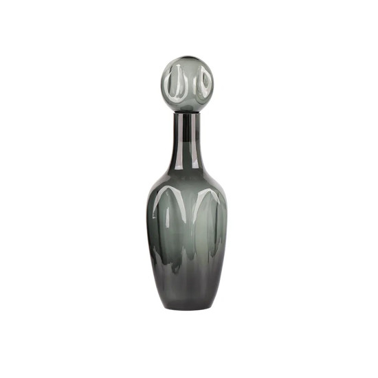 Imagem GARRAFA DECORATIVA EM VIDRO COR PRETO COM TAMPA 20X20X57CM 