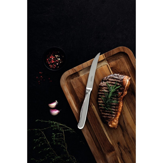 Imagem JOGO PARA CHURRASCO TRAMONTINA ZURIQUE EM AÇO INOX FACAS JUMBO FIO SERRILHADO ACABAMENTO ALTO BRILHO