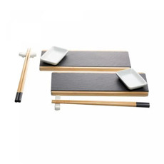 Imagem de CONJUNTO AKITA 8 PEÇAS EM BAMBÚ PARA SUSHI - WOLFF - Rojemac Impotacao E Exportacao Ltda