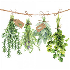 Imagem de JOGO DE GUARDANAPO ESTAMPADO FRESH HERBS FSC MIX 20 UNIDADES DE PAPEL 33X33CM  - Tulip Gallery Comercio Imp E Exp De Guardanapos 