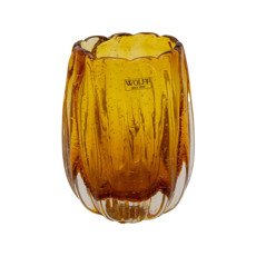 Imagem de VASO DE VIDRO ITALY ÂMBAR 10CM X 8,5CM X 12CM  - Rojemac Impotacao E Exportacao Ltda