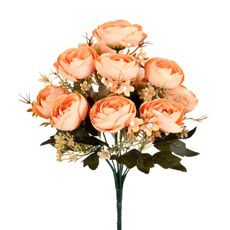 Imagem de HASTE DECORATIVA DE RANUNCULOS LARANJA EM PLÁSTICO MOLDÁVEL 37X26 CM - GRILLO - Grillo Ltda