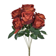 Imagem de BUQUÊ DE ROSAS VELUDO DECORATIVO VERMELHO EM PLÁSTICO MOLDÁVEL 45X24 CM - GRILLO - Grillo Ltda