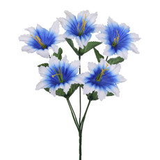 Imagem de BUQUÊ DECORATIVO DE PETUNIA AZUL CLARO EM PLÁSTICO MOLDÁVEL 35X16 CM - GRILLO - Grillo Ltda