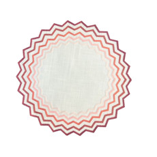 Imagem de JOGO AMERICANO REDONDO AUGURI CASA BORDA ZIG ZAG BRANCO E ROSA Ø 40 CM - Auguri Casa Importacao E Exportacao 