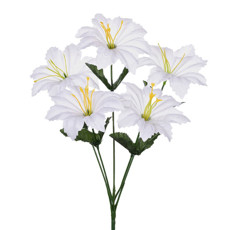 Imagem de BUQUÊ DECORATIVO DE PETUNIA BRANCA EM PLÁSTICO MOLDÁVEL 35X16 CM - GRILLO - Grillo Ltda