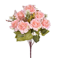 Imagem de BUQUÊ MISTO DECORATIVO DE CAMÉLIA ROSA EM PLÁSTICO MOLDÁVEL 47X28 CM - GRILLO - Grillo Ltda