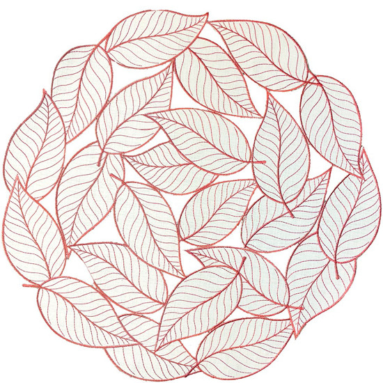 Imagem LUGAR AMERICANO AUGURI CASA FOLIAGE BRANCO COM BORDADO 40CM 