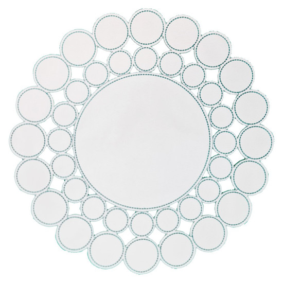 Imagem LUGAR AMERICANO AUGURI CASA SFERE BRANCO COM BORDADO AZUL 40CM 