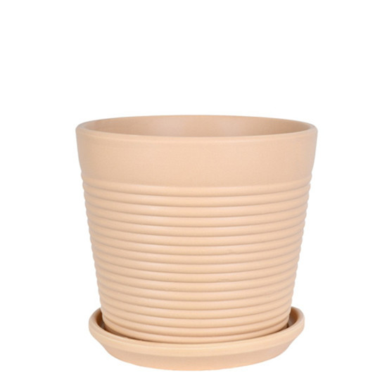 Imagem VASO DECORATIVO EM CERÂMICA COR AREIA 15X15X16,5CM - GRILLO 55800