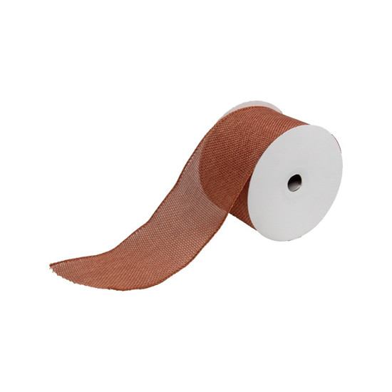 Imagem FITA ARAMADA DECORADA 6,3CM X 9M COR LARANJA - GRILLO 56561