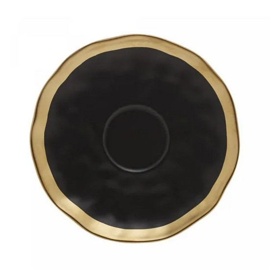 Imagem XÍCARA DE CHÁ DE PORCELANA DUBAI PRETO E DOURADO 200ML WOLFF