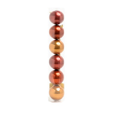 Imagem de TUBO COM 6 BOLAS DE NATAL LISAS PEROLADAS EM PLÁSTICO 10CM - CROMUS - Cromus Embalagens Ind. E Com. Ltda