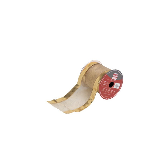 Imagem FITA DECORATIVA DE NATAL COR DOURADO 6.3CM X 9.14M - TOK DA CASA
