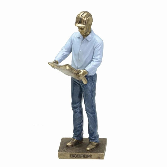Imagem ESCULTURA DECORATIVA HOMEM ENGENHEIRO DE RESINA 9,5X9X26CM - MABRUK 