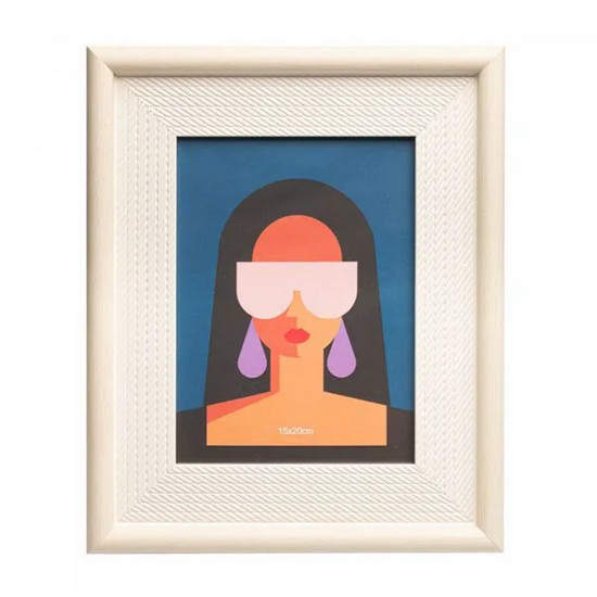 Imagem PORTA-RETRATO DE POLIESTIRENO ROPE BEGE 15CM X 20CM - LYOR