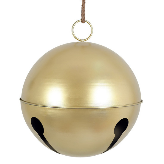 Imagem BOLA GRANDE DECORATIVA NATALINA COR DOURADO EM METAL 49X54X49 CM - GRILLO 56734-009