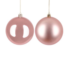 Imagem de JOGO DE BOLA DE NATAL DE PLÁSTICO COR ROSA 2 PEÇAS DE 10CM - GRILLO 52342 - Grillo Ltda