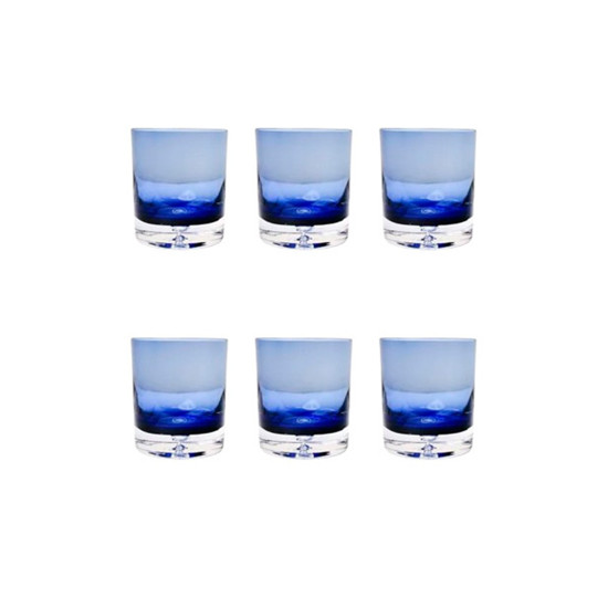 Imagem CONJUNTO DE 6 COPOS EM VIDRO COR AZUL 8X10X8
