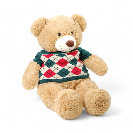 Imagem URSO NATALINO DECORATIVO DE PELÚCIA 90X60X20 CM