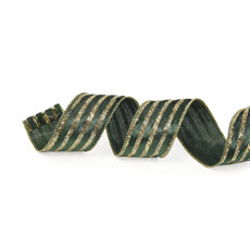 Imagem de FITA NATALINA DECORATIVA VERDE 6,3X4,57 CM - Cromus Embalagens Ind. E Com. Ltda