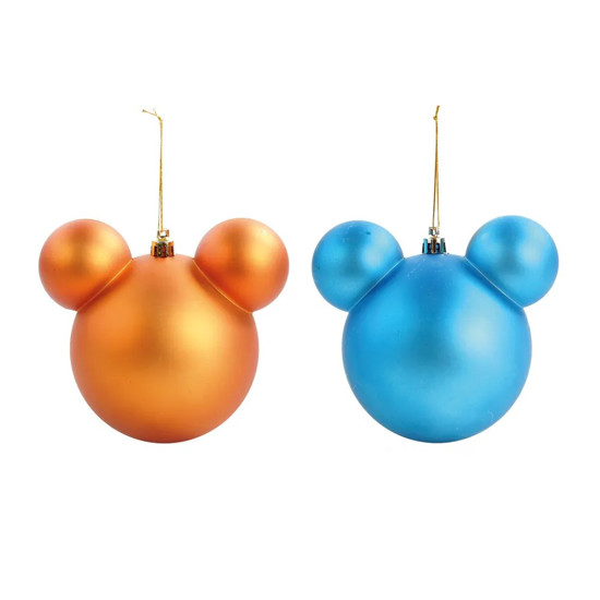 Imagem JOGO DE 2 BOLAS DECORATIVAS NATALINAS COLORIDAS EM PLÁSTICO 10CM