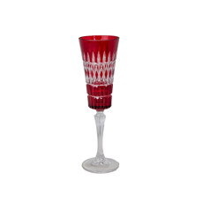 Imagem de TAÇA PARA ESPUMANTE E CHAMPAGNE EM CRISTAL COR VERMELHO 7X7X23,5CM  - Lucatti Artes E Decoracoes Ltda