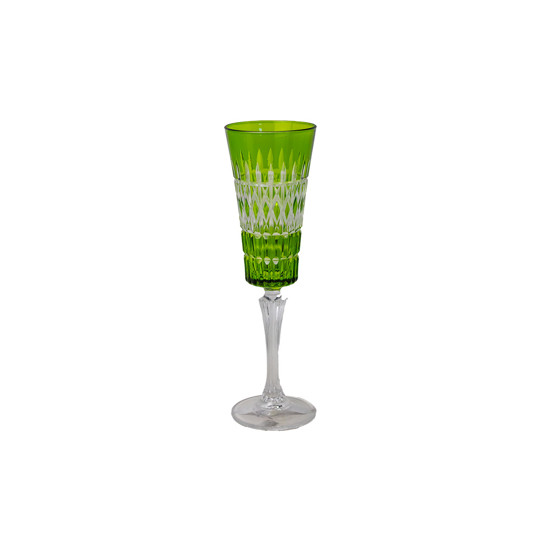 Imagem TAÇA EM CRISTAL VERDE PARA CHAMPAGNE E ESPUMANTE 24X7X7 CM 