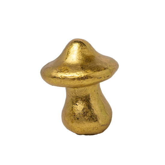 Imagem COGUMELO DECORATIVO DE RESINA COR DOURADO 10X5,2CM - YANGZI 