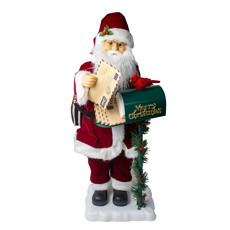Imagem de PAPAI NOEL CARTEIRO DECORATIVO ANIMADO COM LUZES EM LED 75X27X20 CM - Dinatale Import Ltda