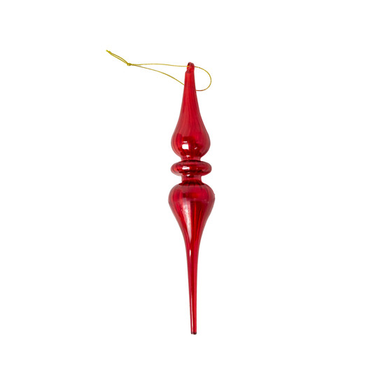 Imagem ENFEITE NATALINO PARA PENDURAR DE VIDRO COR VERMELHO 24CM - GRILLO 58762