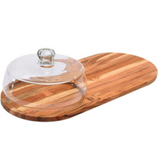Imagem de TRAVESSA OVAL EM MADEIRA TECA SILVIA MARROM 45X20 CM - M. Shop Comercial Ltda
