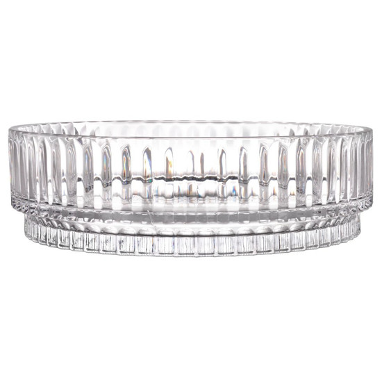 Imagem CENTRO DE MESA REDONDO DÓRICA  DECORATIVO EM CRISTAL ECOLÓGICO 9X30 CM