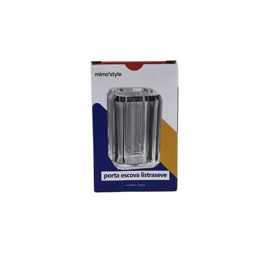 Imagem PORTA ESCOVA DE DESNTES LISTRASEVE CLEAR EM ACRÍLICO 210 ML 10X6,5X6,5 CM