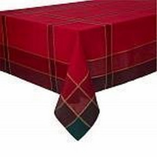 Imagem de TOALHA DE MESA NATALINA UNITE XADREZ VERMELHO EM POLIÉSTER 180X270 CM - Copa Industrial Ltda